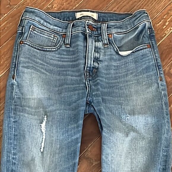 Madewell 9” High-Rise Skinny Jeans Distressed Destroyed women’s size 26 - Picture 4 of 12